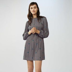 Maje Rockina Floral Print Pleated Mini Dress (Size: 1)